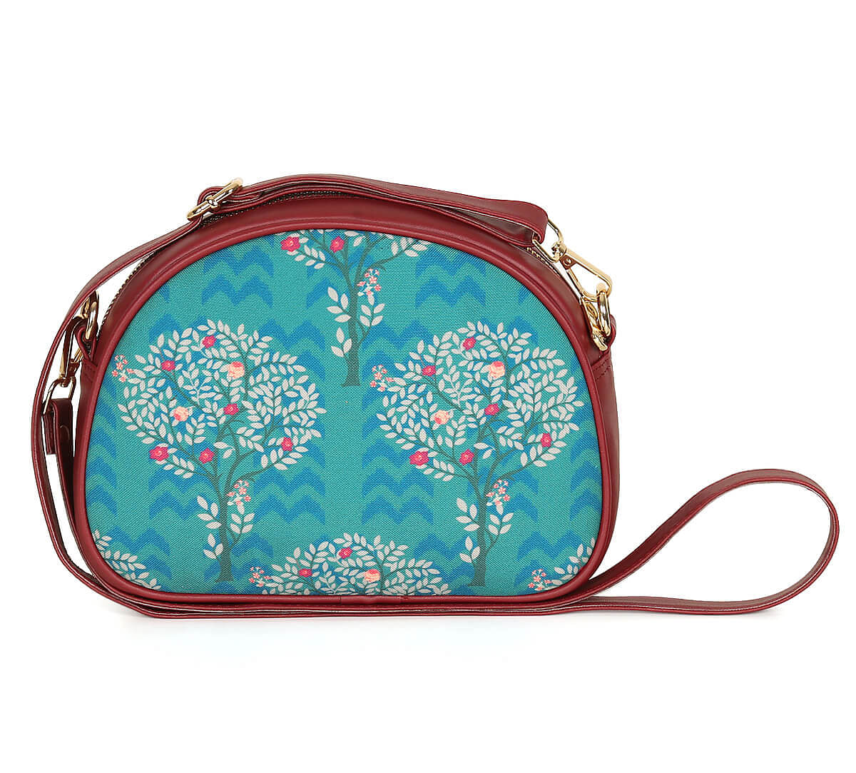 India Circus by Krsnaa Mehta Green Flutter Tree Crossbody Bag