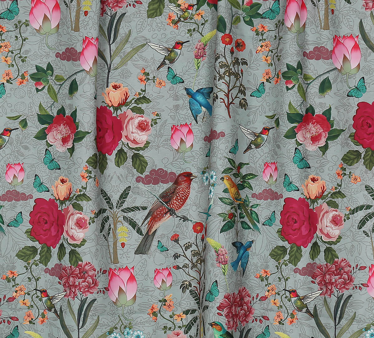 India Circus by Krsnaa Mehta Grey Bird Land Fabric