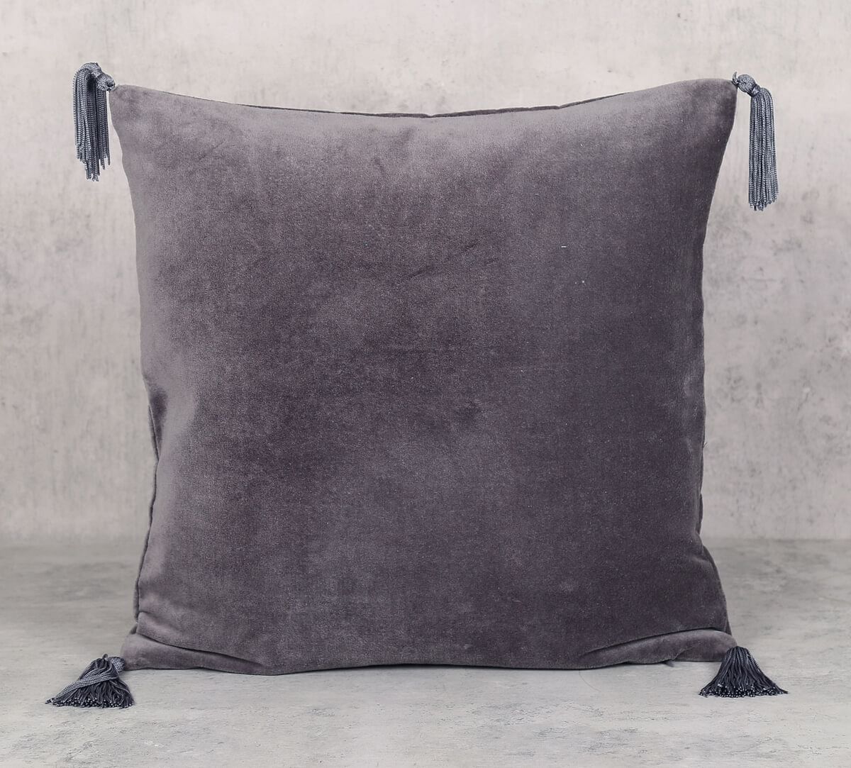 India Circus by Krsnaa Mehta Grey Decorated Adorn Cushion Cover