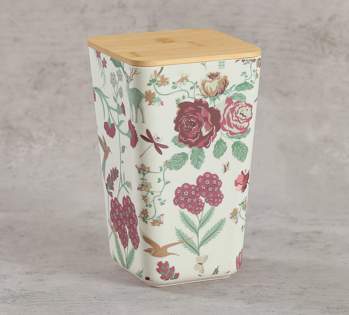 India Circus by krsnaa Mehta Grey Floral Galore Bamboo Jar