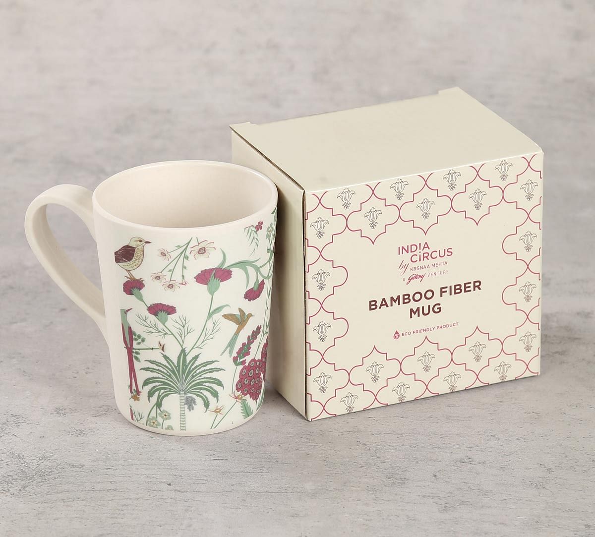 India Circus by Krsnaa Mehta Grey Floral Galore Bamboo Mug