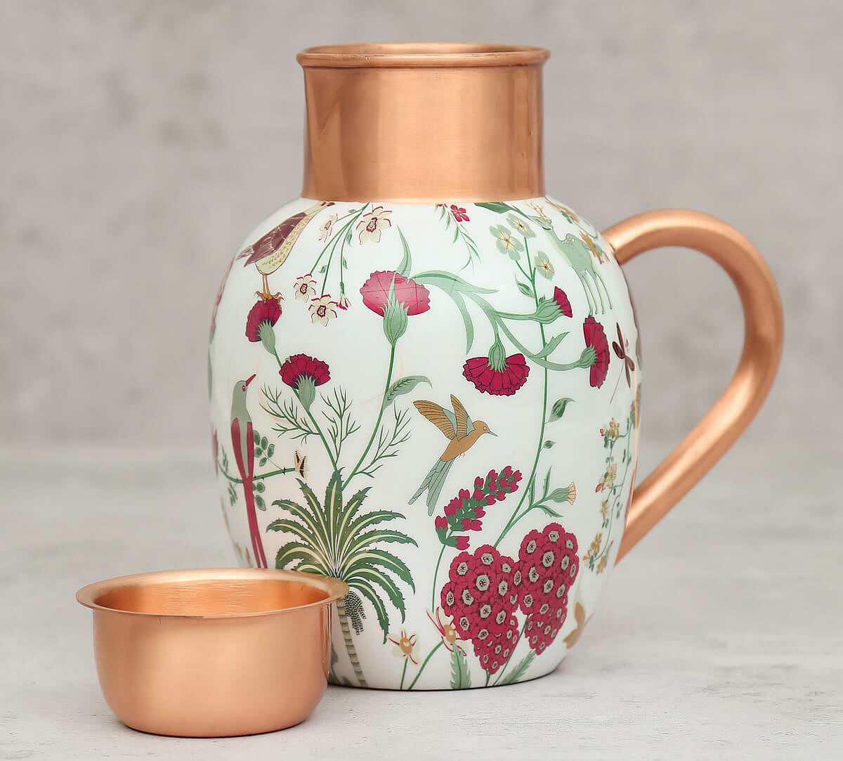 India Circus by Krsnaa Mehta Grey Floral Galore Copper Jug Set