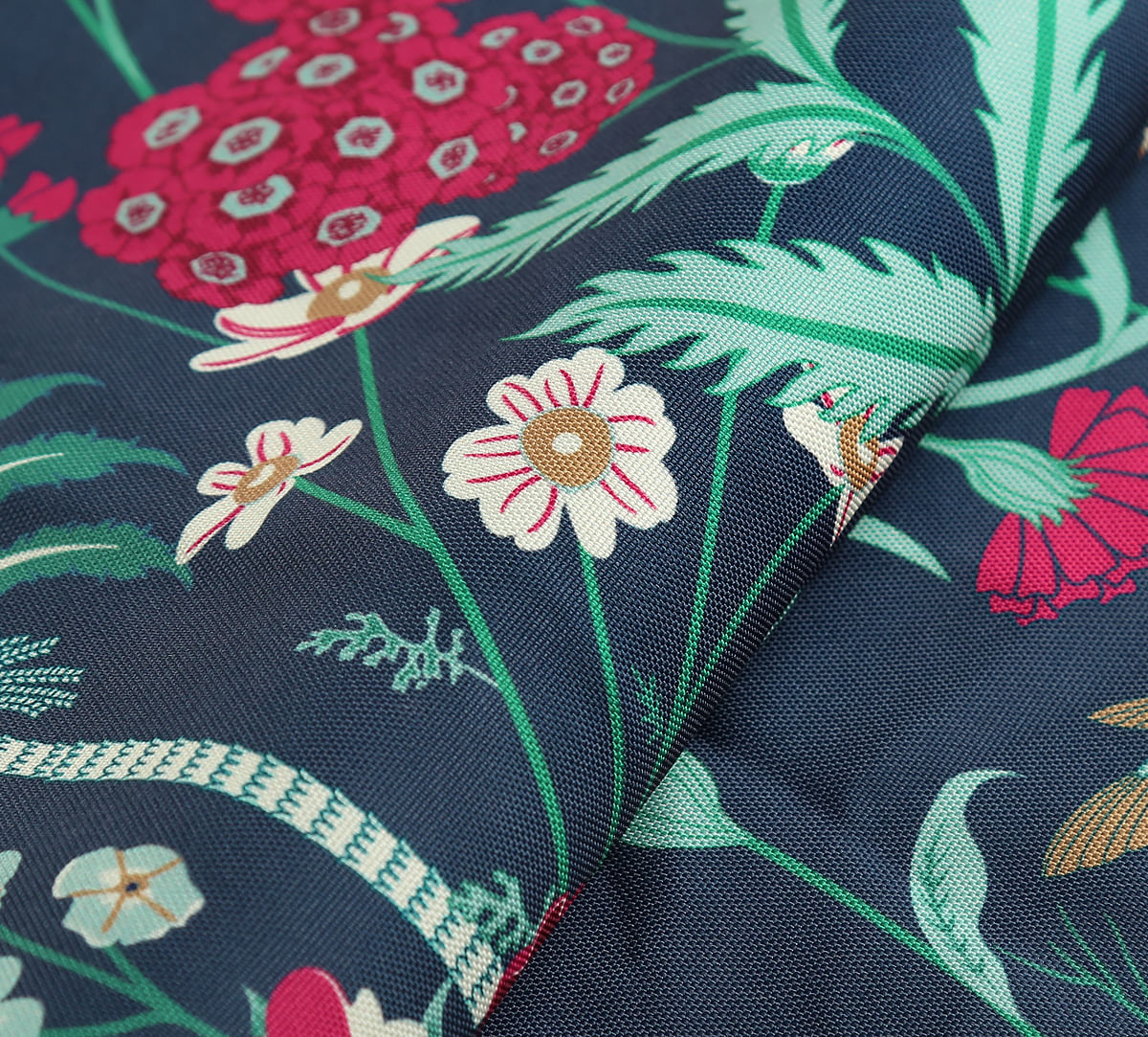 India Circus by Krsnaa Mehta Grey Floral Galore Fabric