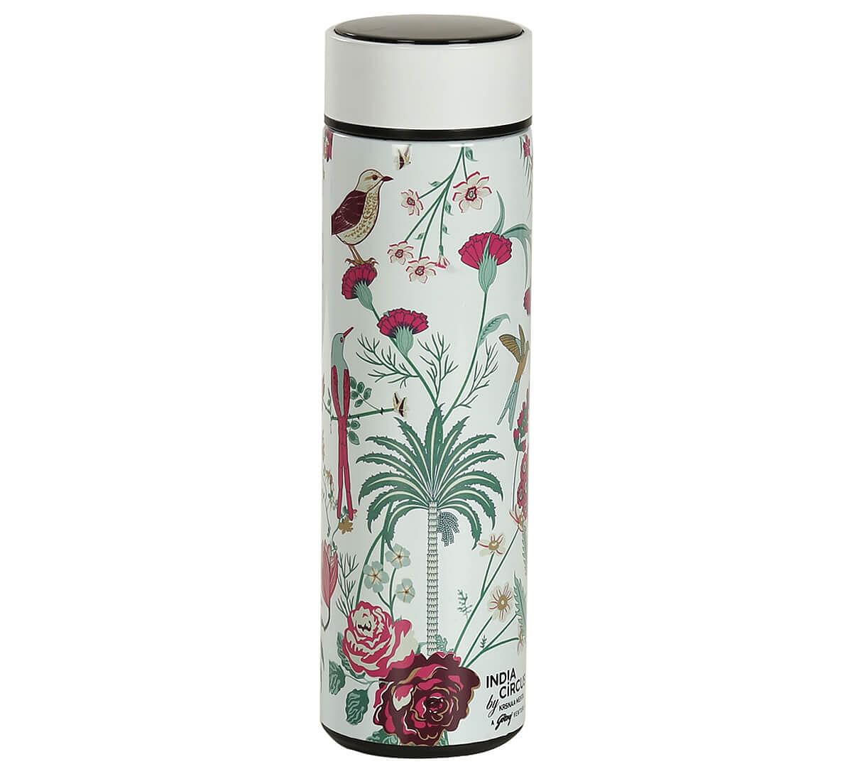 India Circus by Krsnaa Mehta Grey Floral Galore Smart Water Bottle