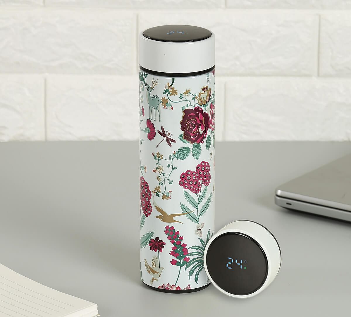 India Circus by Krsnaa Mehta Grey Floral Galore Smart Water Bottle
