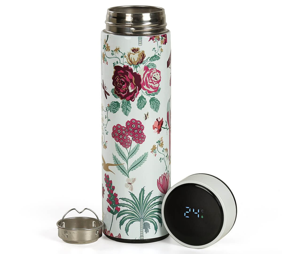 India Circus by Krsnaa Mehta Grey Floral Galore Smart Water Bottle