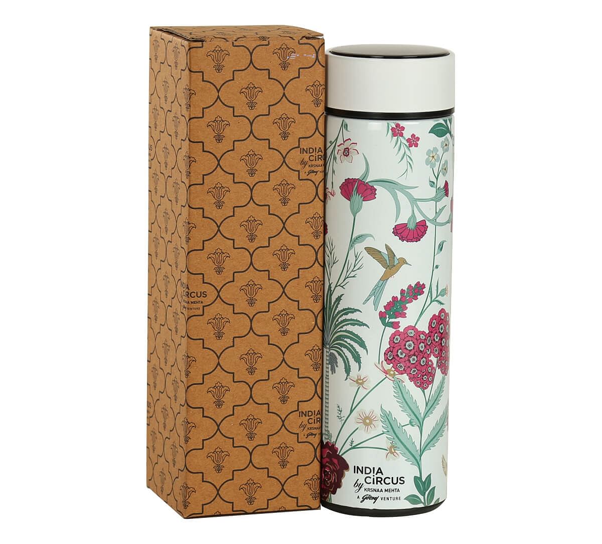 India Circus by Krsnaa Mehta Grey Floral Galore Smart Water Bottle