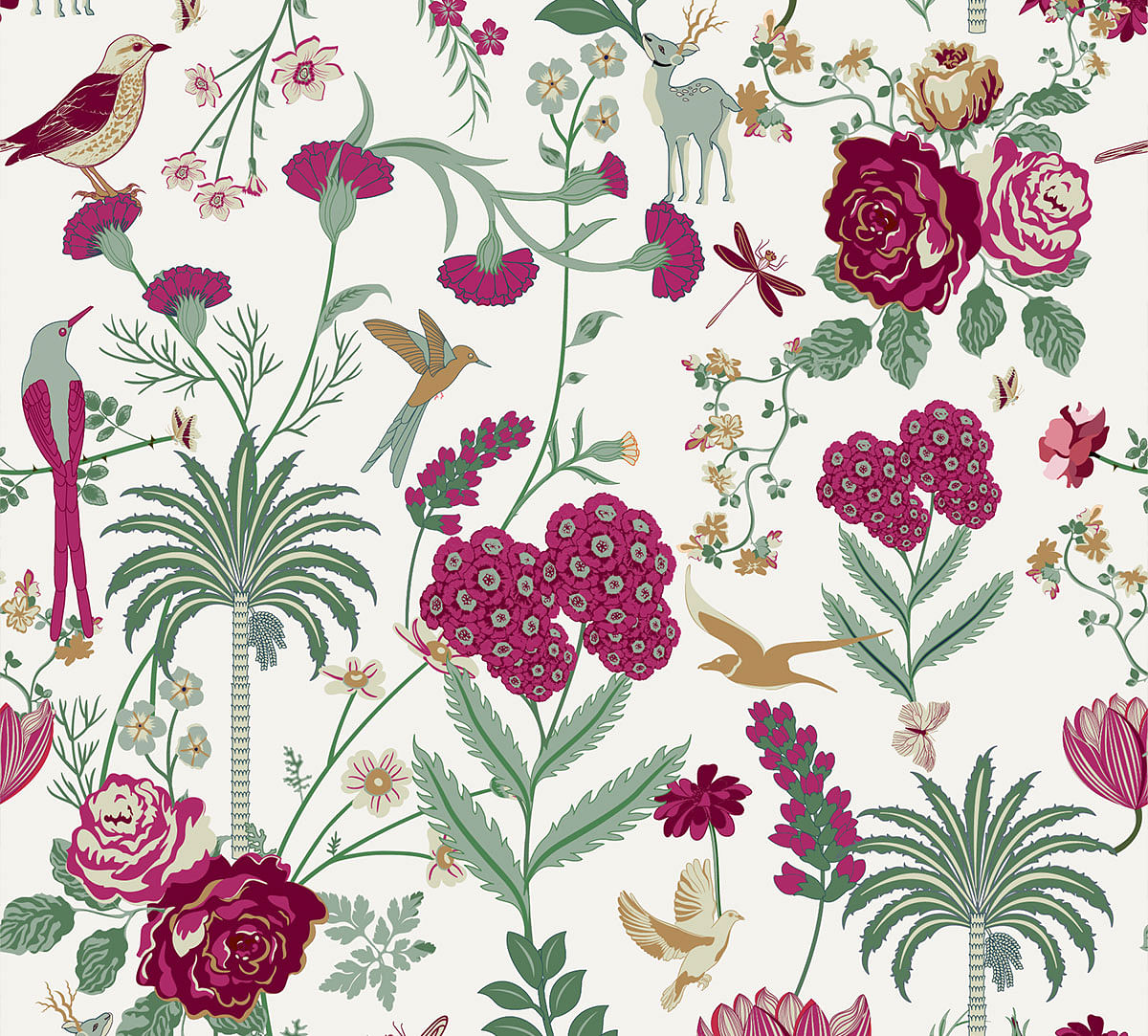 India Circus by Krsnaa Mehta Grey Floral Galore Wallpaper