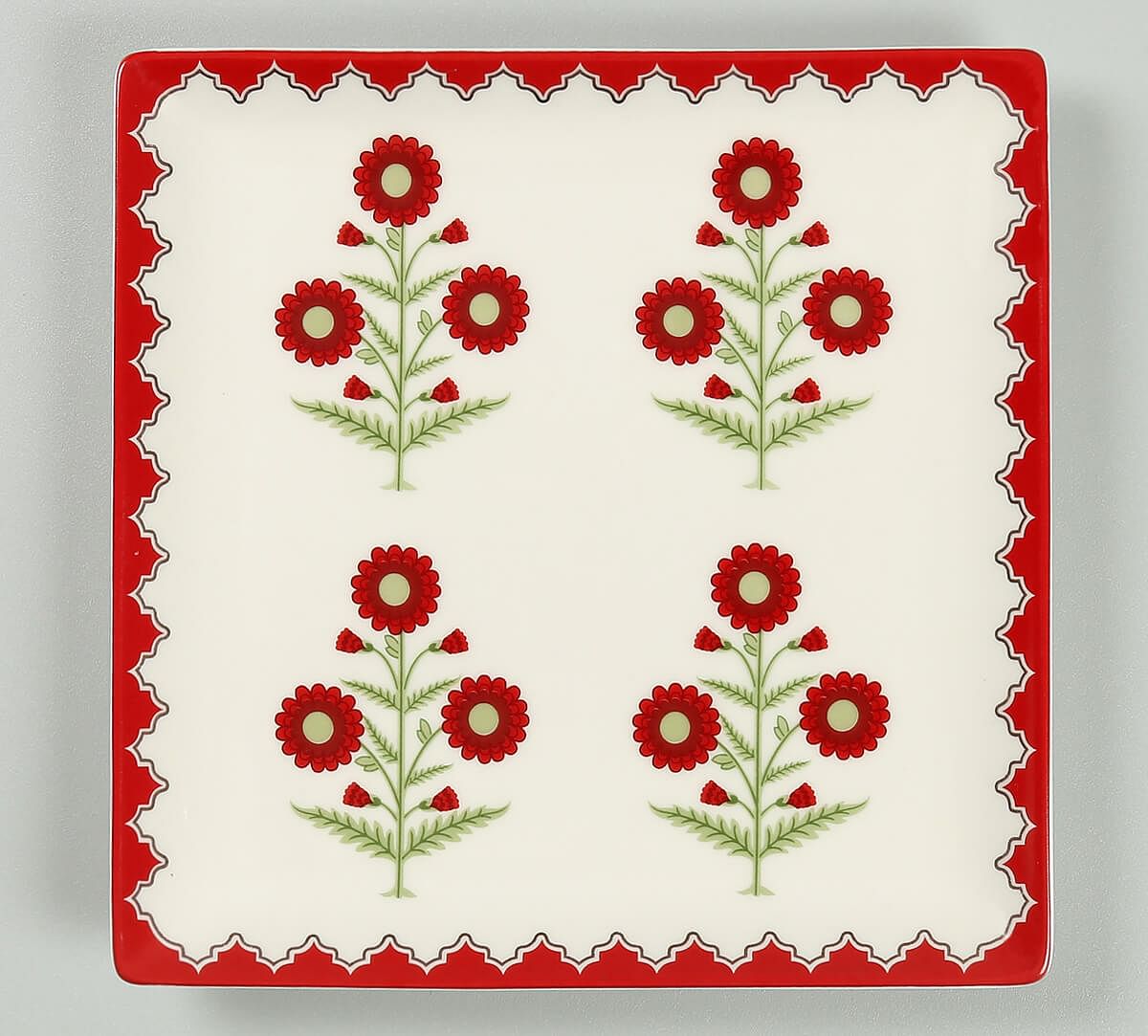 India Circus by Krsnaa Mehta Grey Poppy Flower Small Platter
