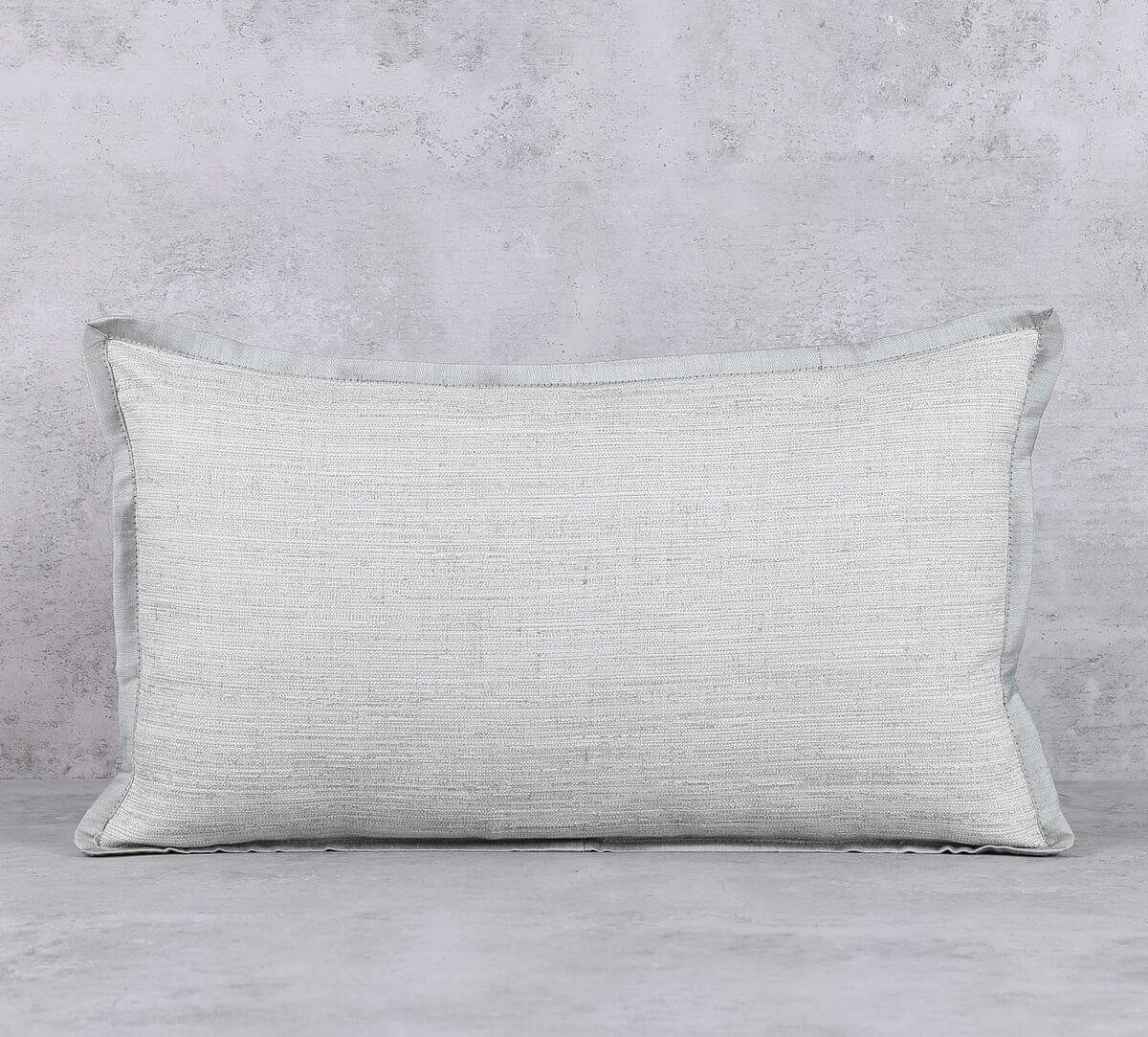India Circus by Krsnaa Mehta Heavenly Gray Flange Khadi Cushion Cover
