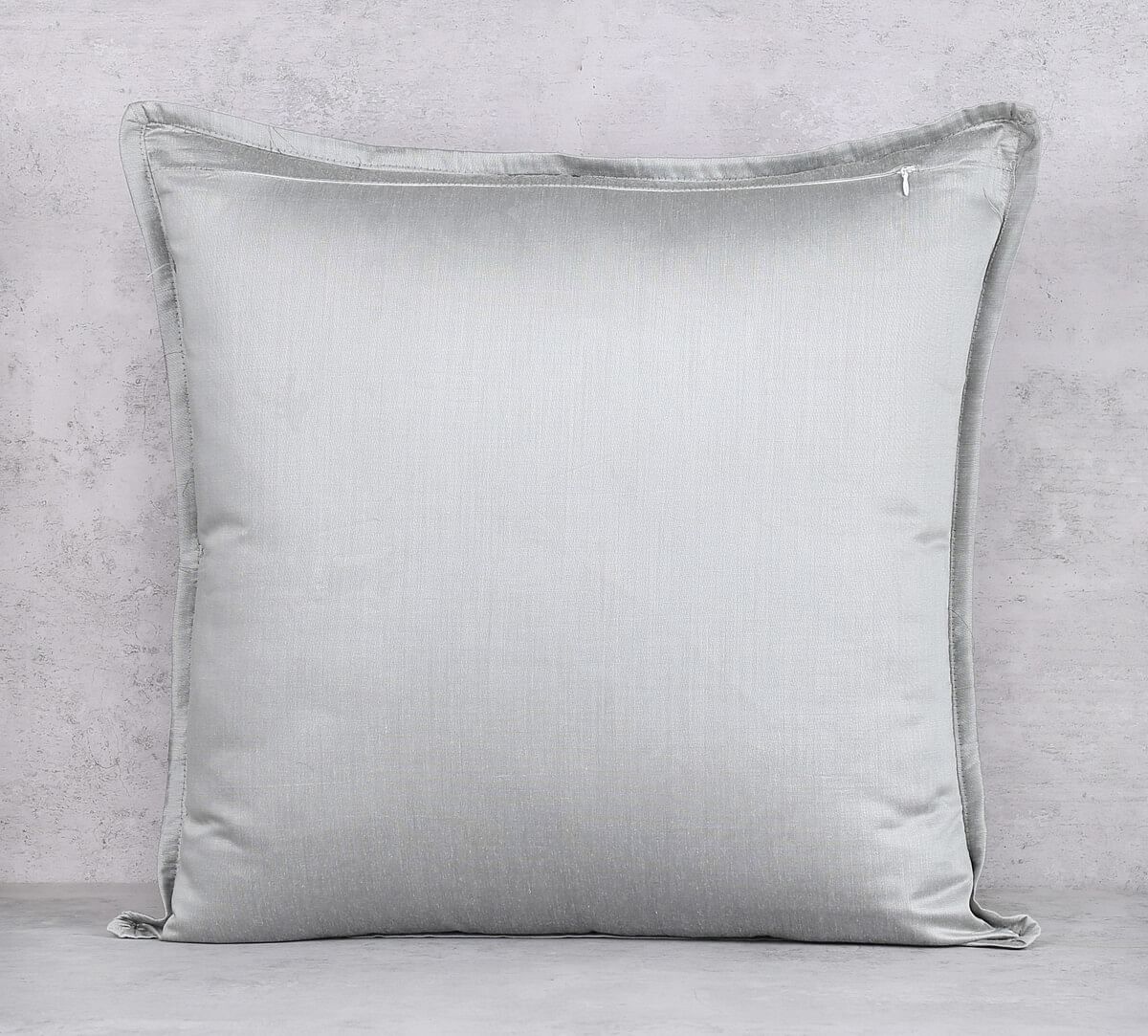 India Circus by Krsnaa Mehta Heavenly Gray Flange Khadi Cushion Cover