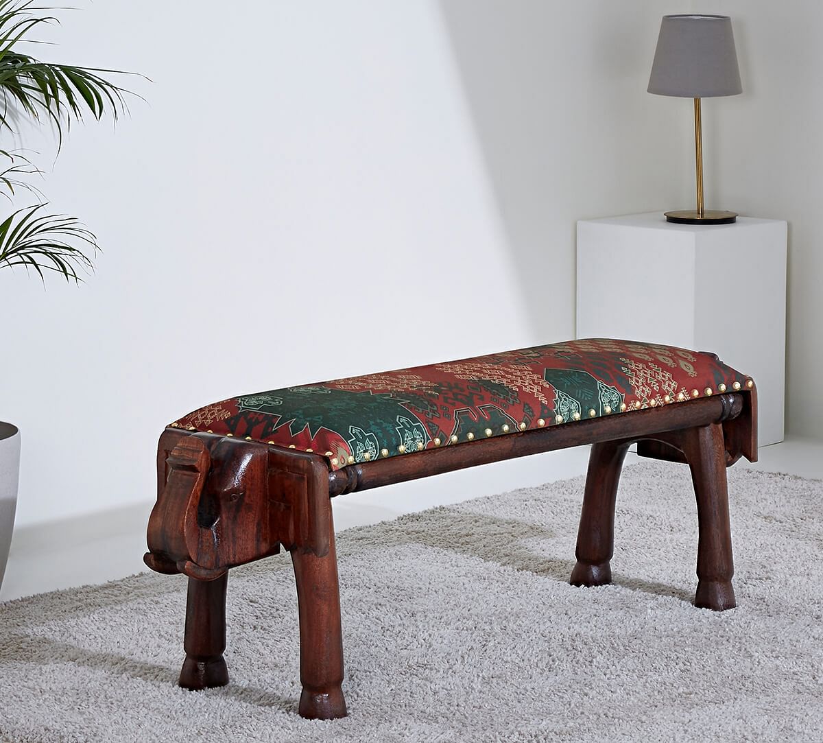 India Circus by Krsnaa Mehta Heritage Haven Wooden Elephant Bench