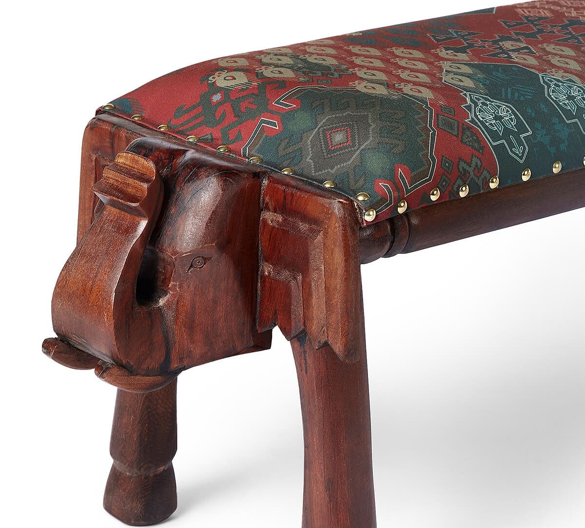 India Circus by Krsnaa Mehta Heritage Haven Wooden Elephant Bench