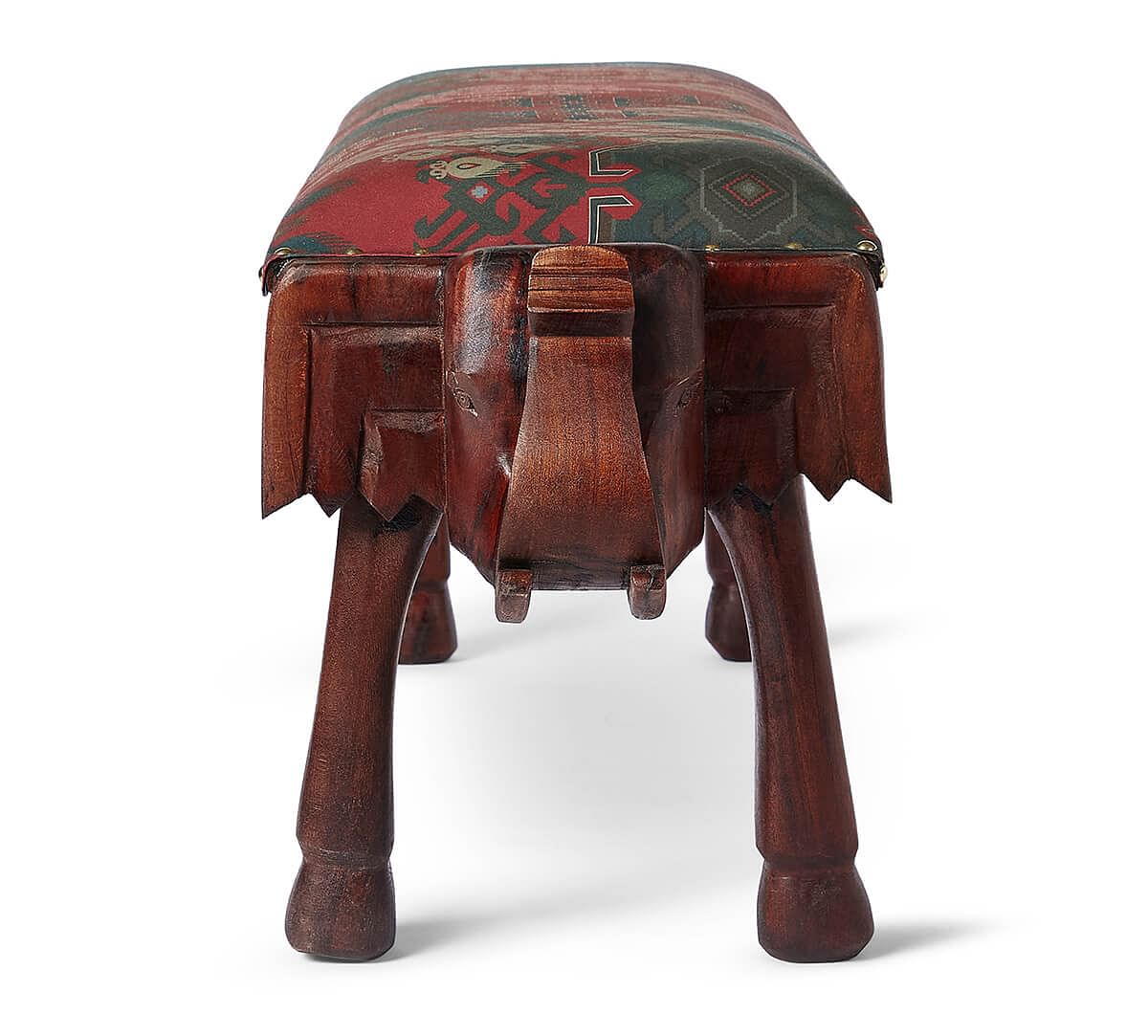 India Circus by Krsnaa Mehta Heritage Haven Wooden Elephant Bench