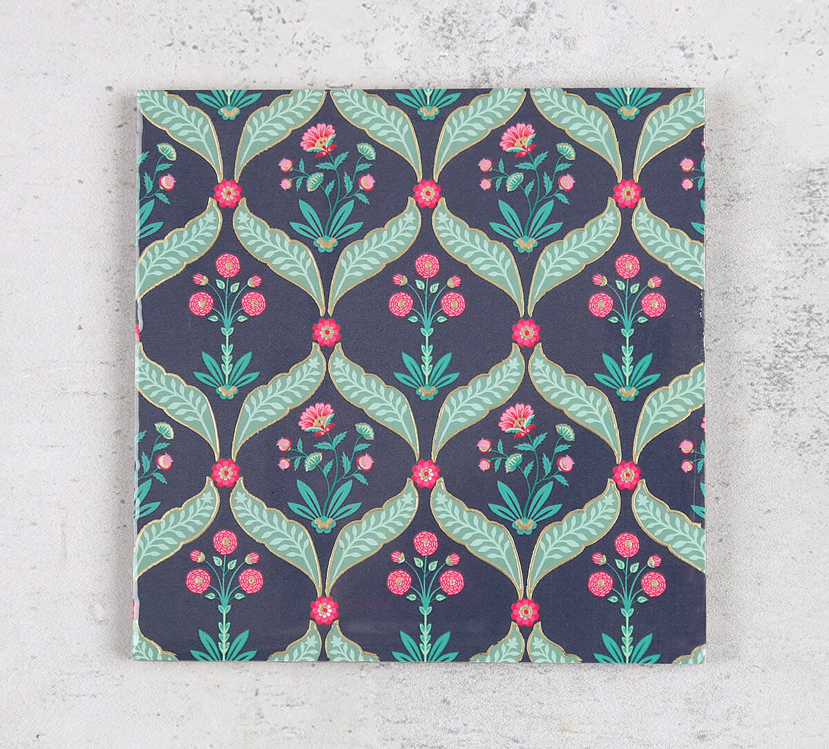 India Circus by Krsnaa Mehta Iron Blooming Dahlia MDF Coaster with Stand