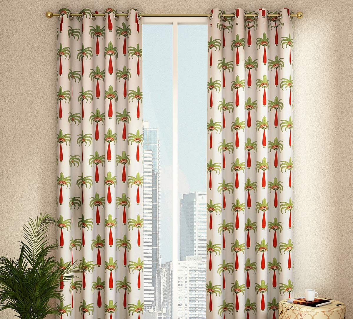 India Circus by Krsnaa Mehta Island Palms Full Length Curtain