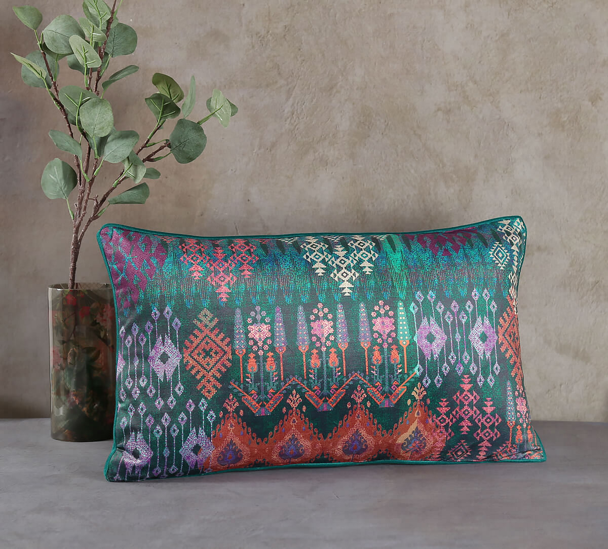 India Circus by Krsnaa Mehta Kaleidoscope Treasures Rectangle Velvet Cushion Cover