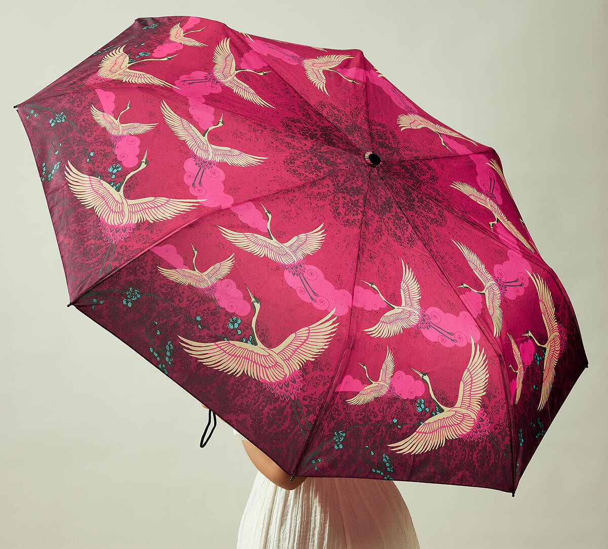 India Circus by Krsnaa Mehta Legend of the Cranes 3 fold Umbrella