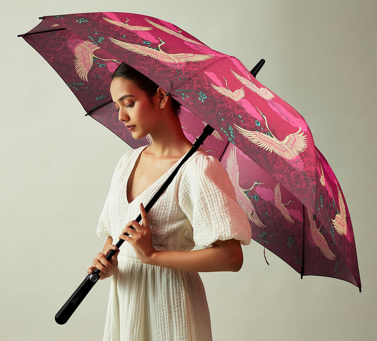 India Circus by Krsnaa Mehta Legend of The Cranes Long Umbrella