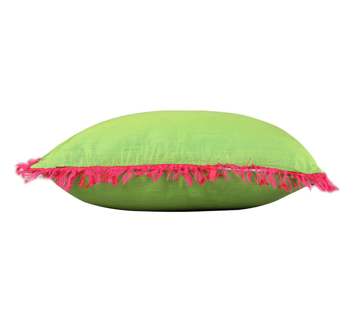 India Circus by Krsnaa Mehta Lime Fringe Cushion Cover