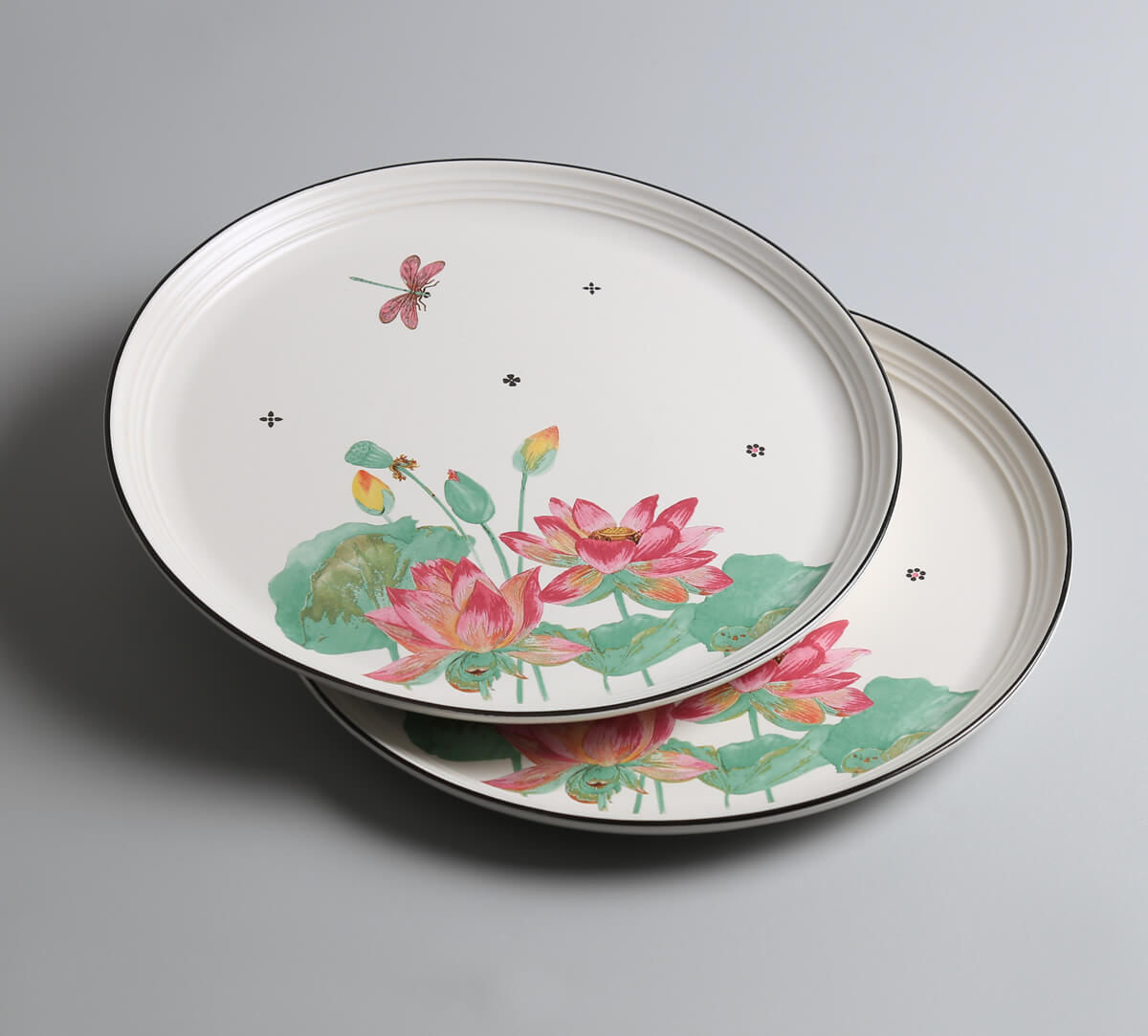 India Circus by Krsnaa Mehta Lotus Pond Dinner Plate Set of 2