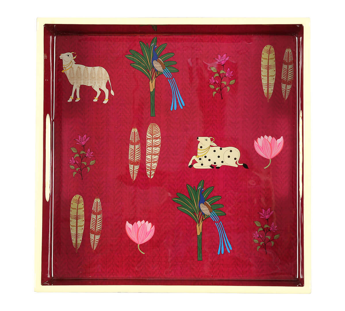 India Circus by Krsnaa Mehta Magenta Biome Mystique MDF Square Tray