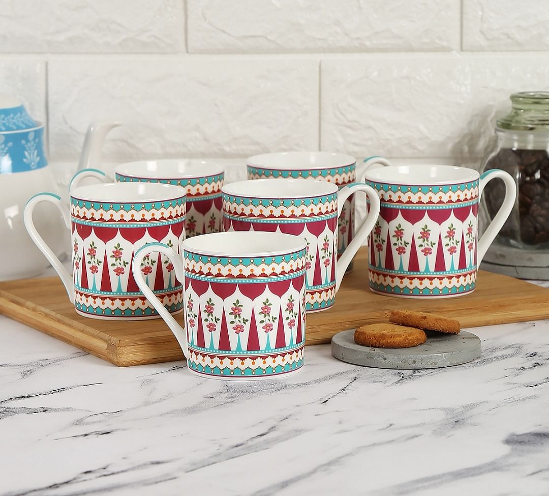 India Circus by Krsnaa Mehta Magenta Quirk Espresso Mug Set of 6