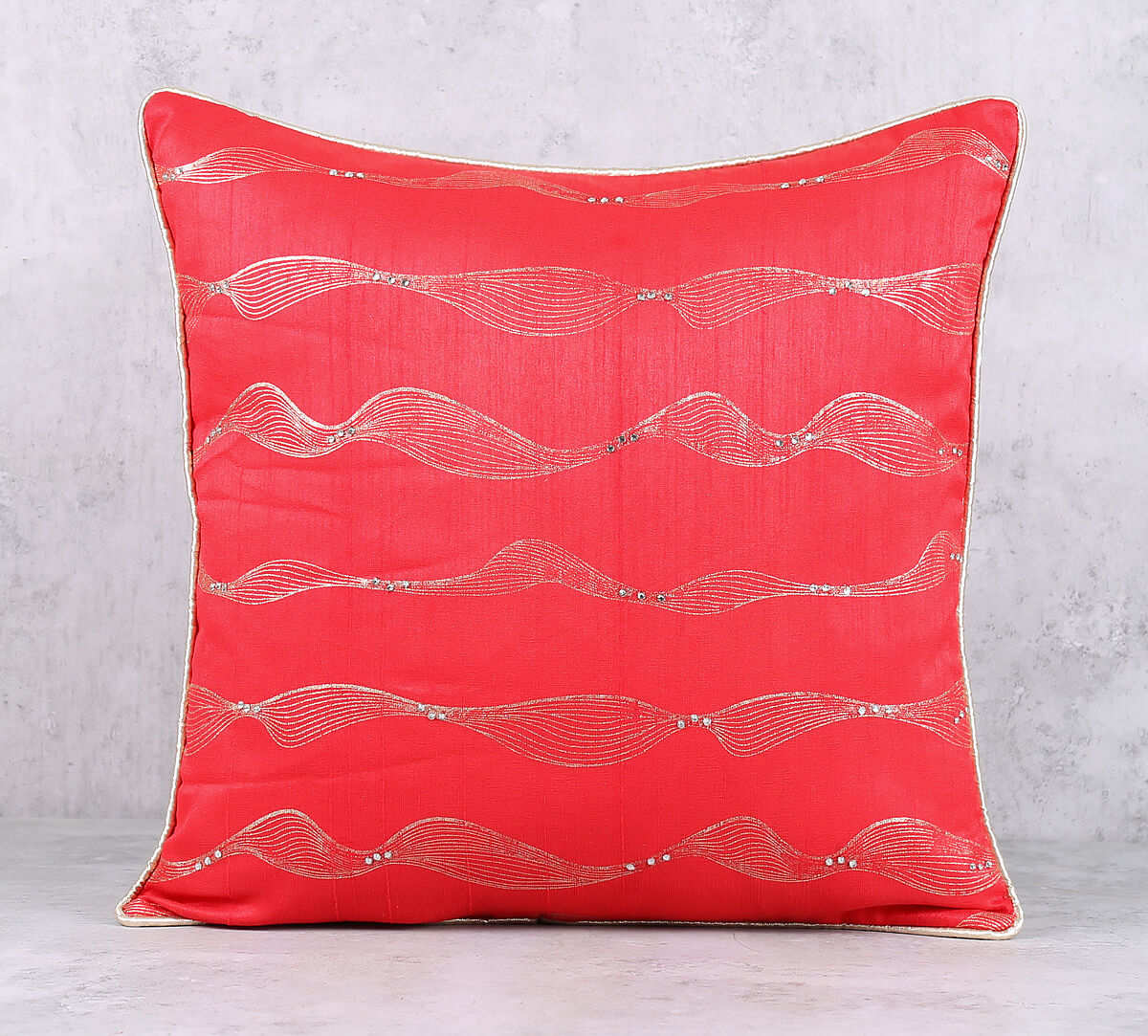 India Circus by Krsnaa Mehta Mallotus Foils Metallic Print  Cushion Cover