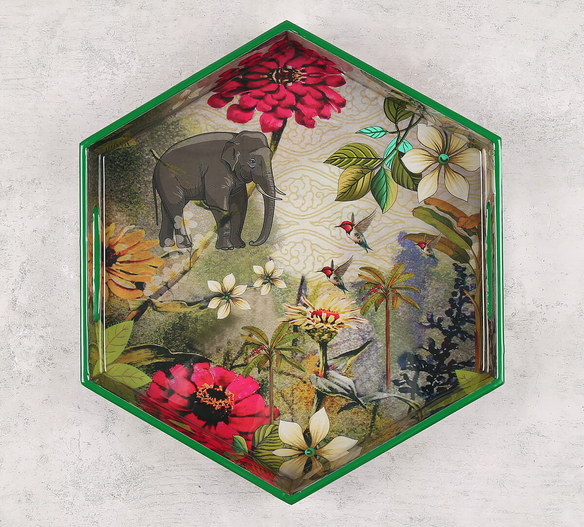 India Circus by Krsnaa Mehta March of the Blossoms Hexagon Tray