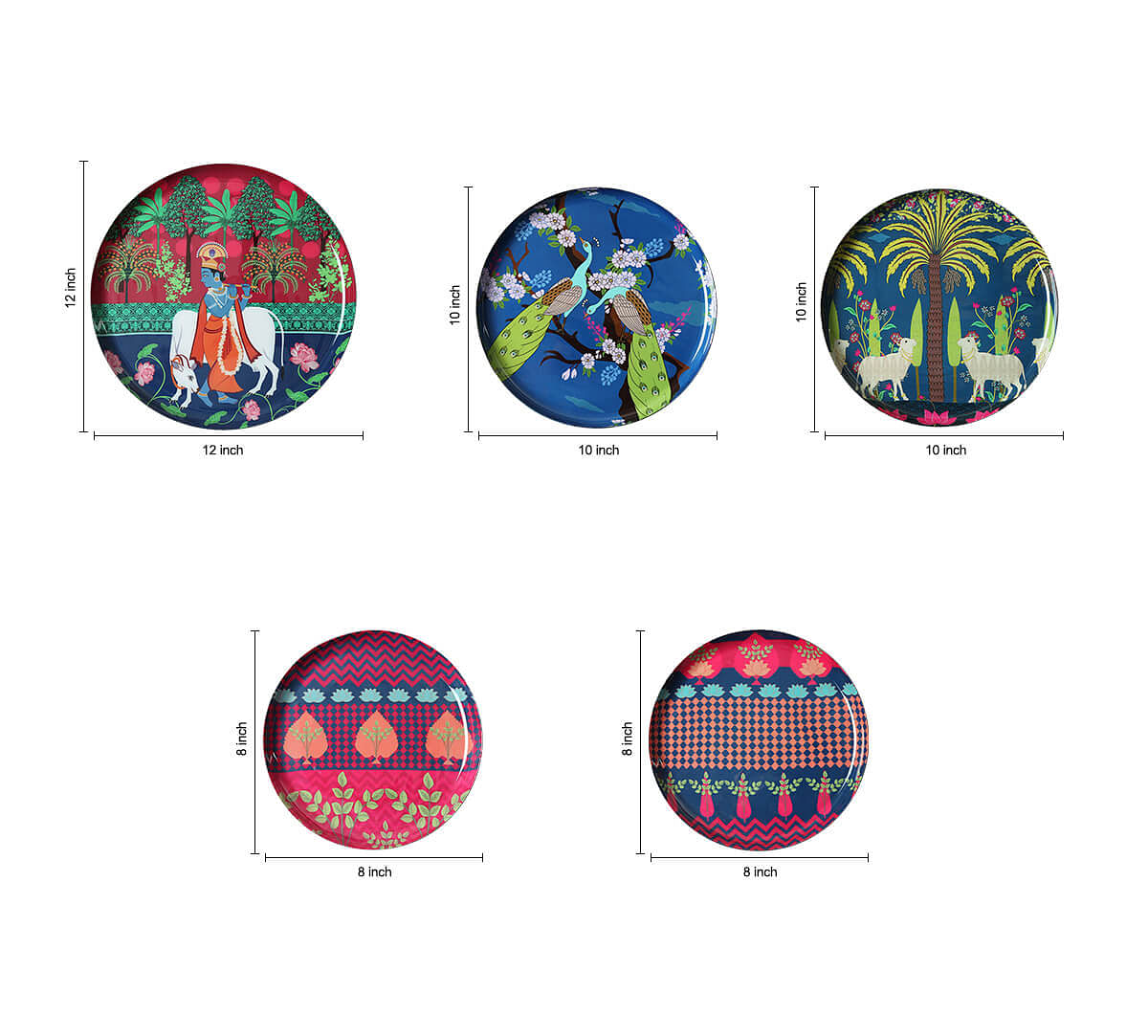 India Circus by Krsnaa Mehta Mathuras Mischief Wall Decor Plates Set of 5