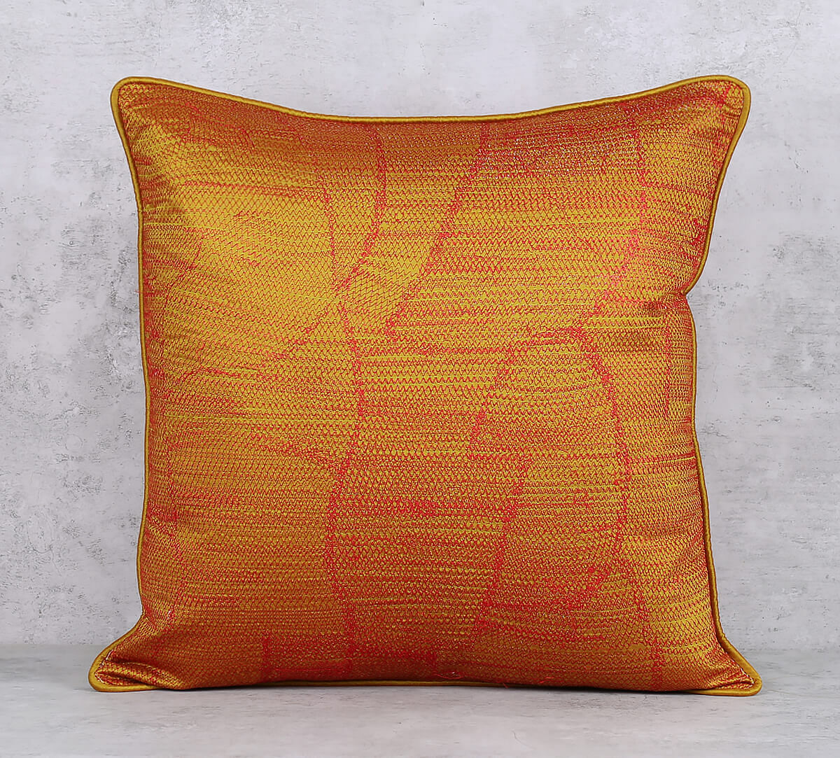 India Circus by Krsnaa Mehta Mercury Celeste Textured Embroidered Cushion Cover