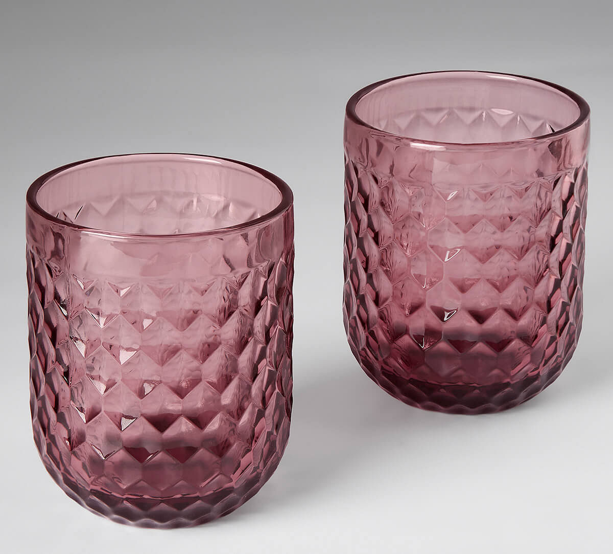 India Circus by Krsnaa Mehta Merlot Embossed Low Ball Tumbler Set of 2