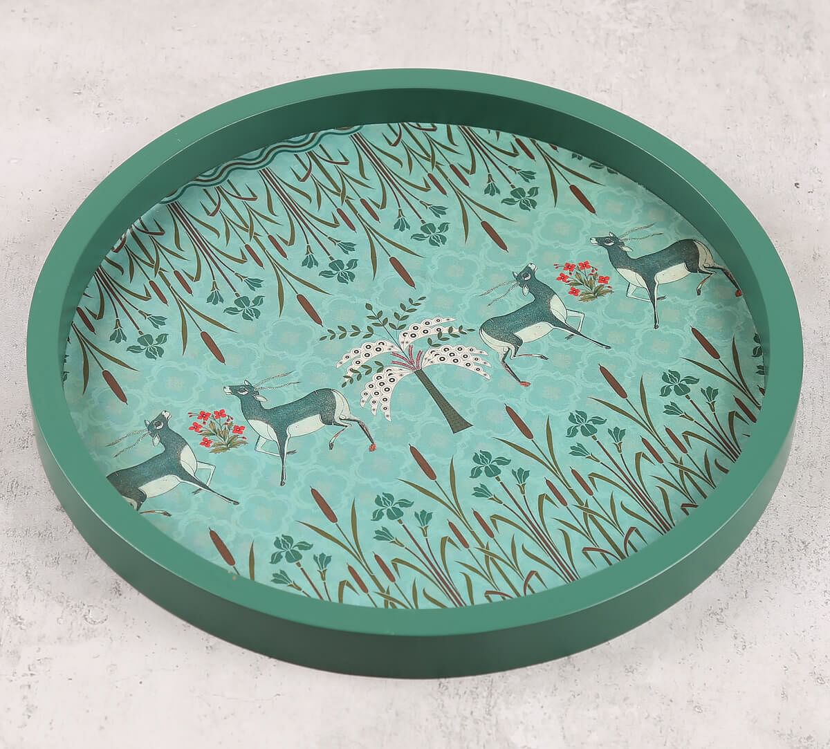 India Circus by Krsnaa Mehta Mirroring Deer Garden Decor Plate
