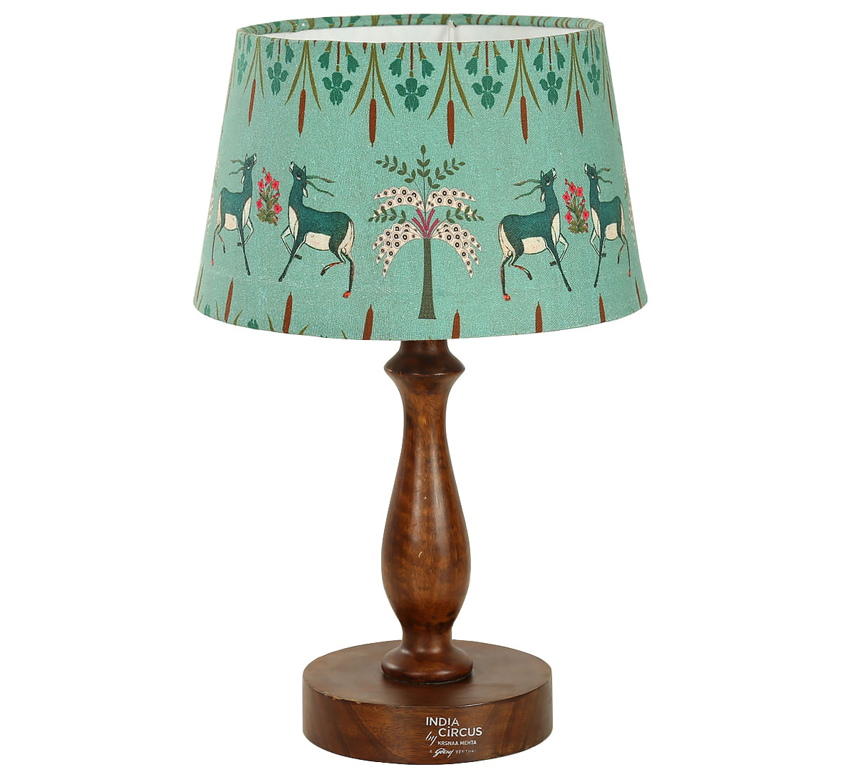 India Circus by Krsnaa Mehta Mirroring Deer Garden Drum Table Lamp