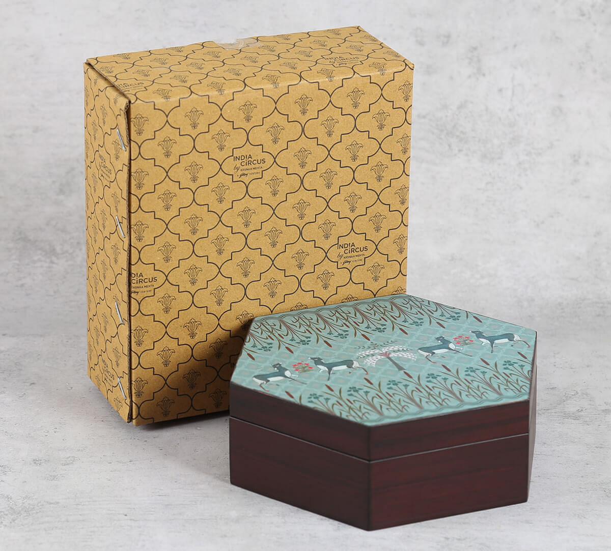 India Circus by Krsnaa Mehta Mirroring Deer Garden Storage Box