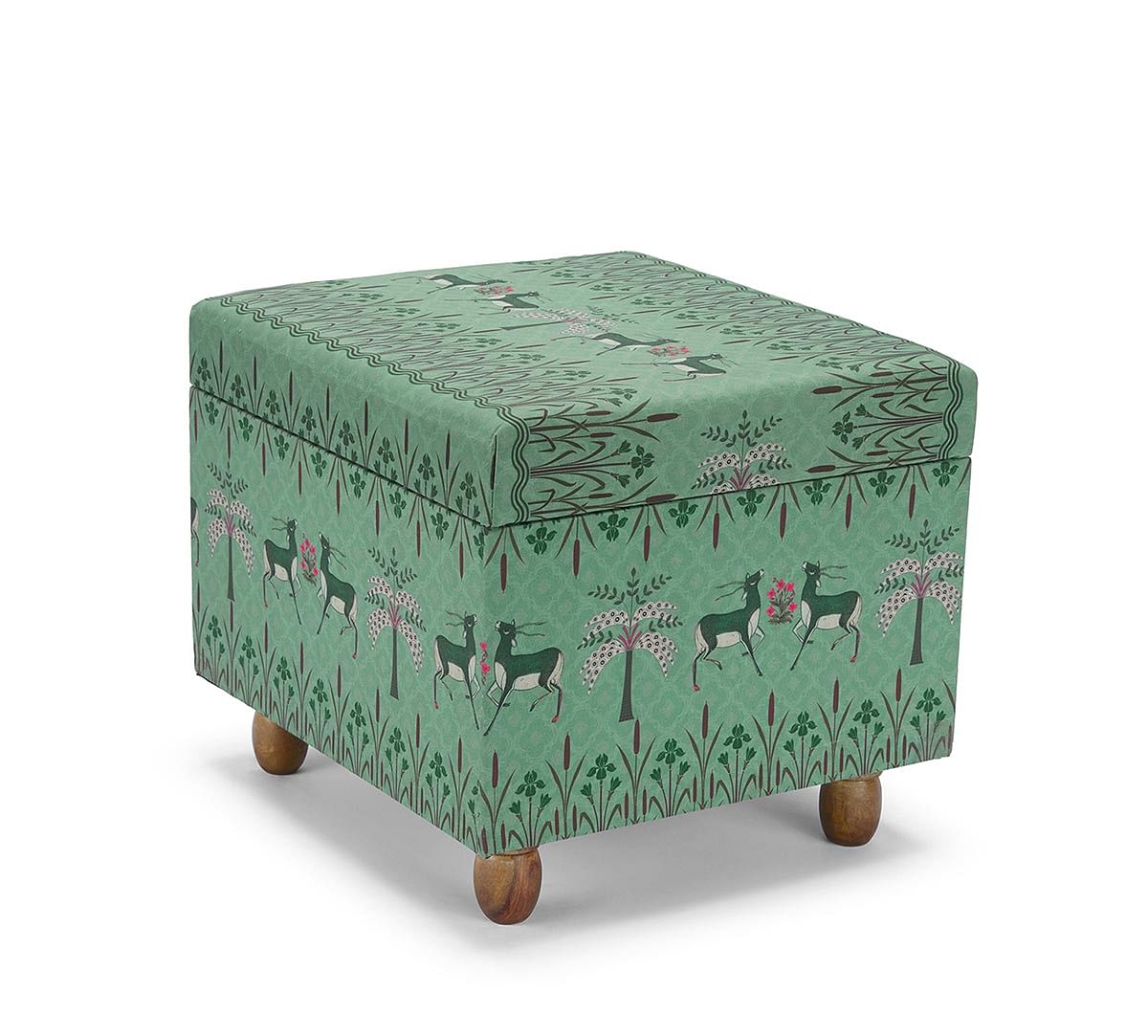 India Circus by Krsnaa Mehta Mirroring Deer Garden Storage Pouffe