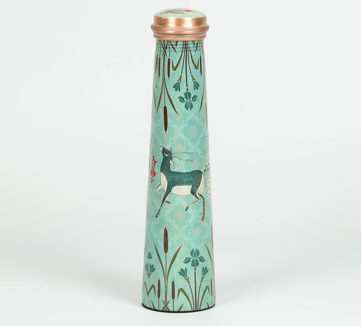 India Circus by Krsnaa Mehta Mirroring Deer Garden Tapered Copper Bottle