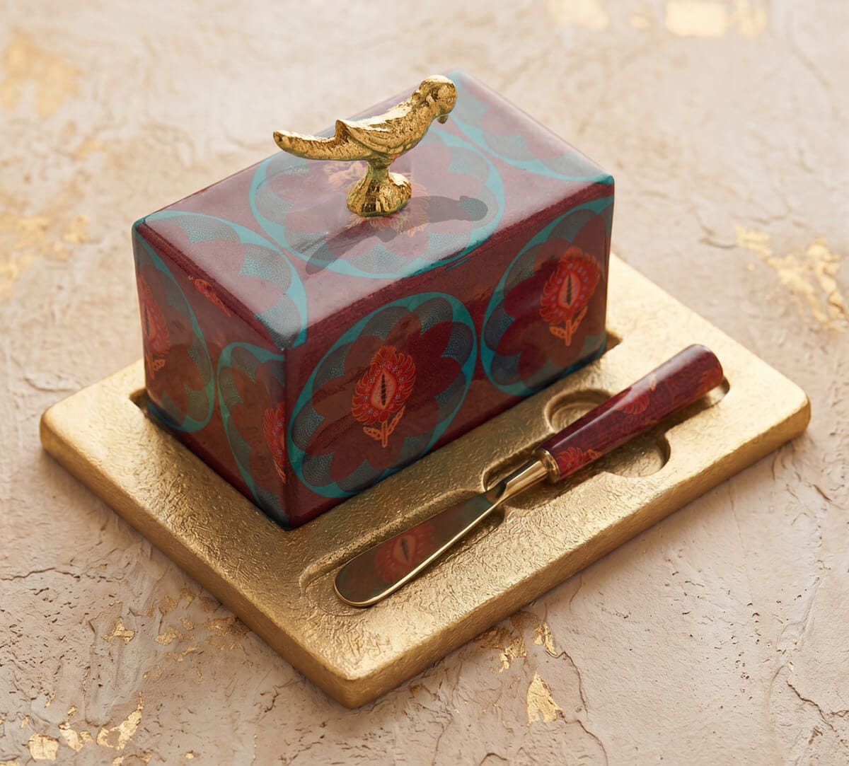 Moving Kilims Butter Dish with Butter Knife