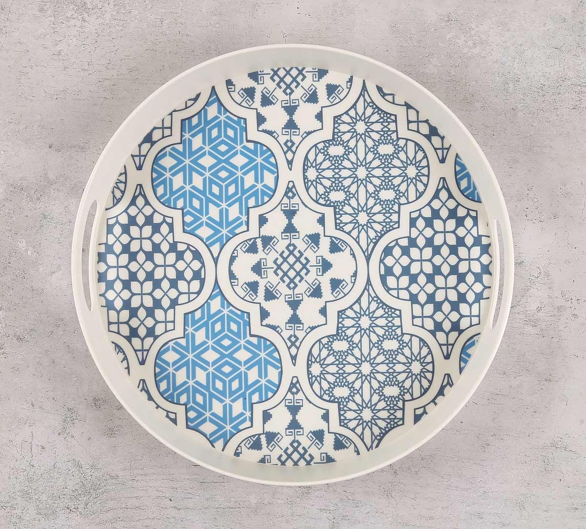 India Circus by Krsnaa Mehta Mughal Jhali Round Bamboo Tray