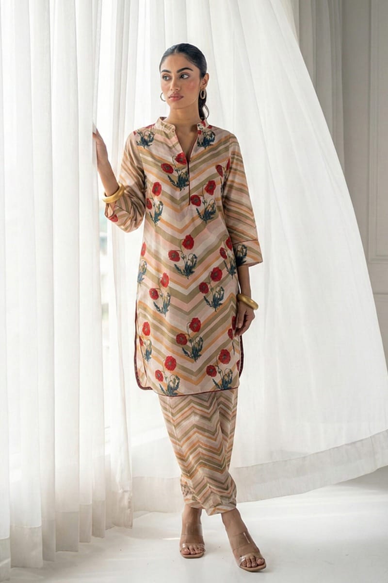 India Circus by Krsnaa Mehta Mustard Fields Co-Ord Set