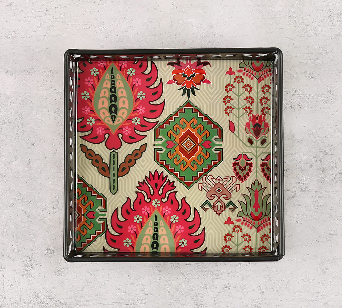 India Circus by Krsnaa Mehta Mystifying Dazzle Square Iron Tray