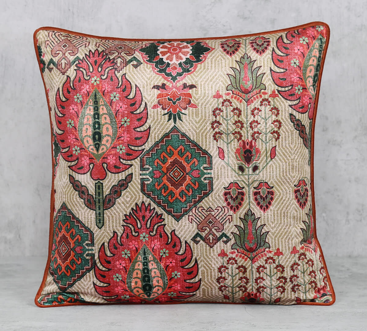 India Circus by Krsnaa Mehta Mystifying Dazzle Velvet Cushion Cover