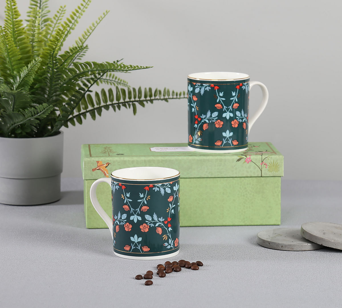 India Circus by Krsnaa Mehta Nature's Bloom Swing Mug Set of 2