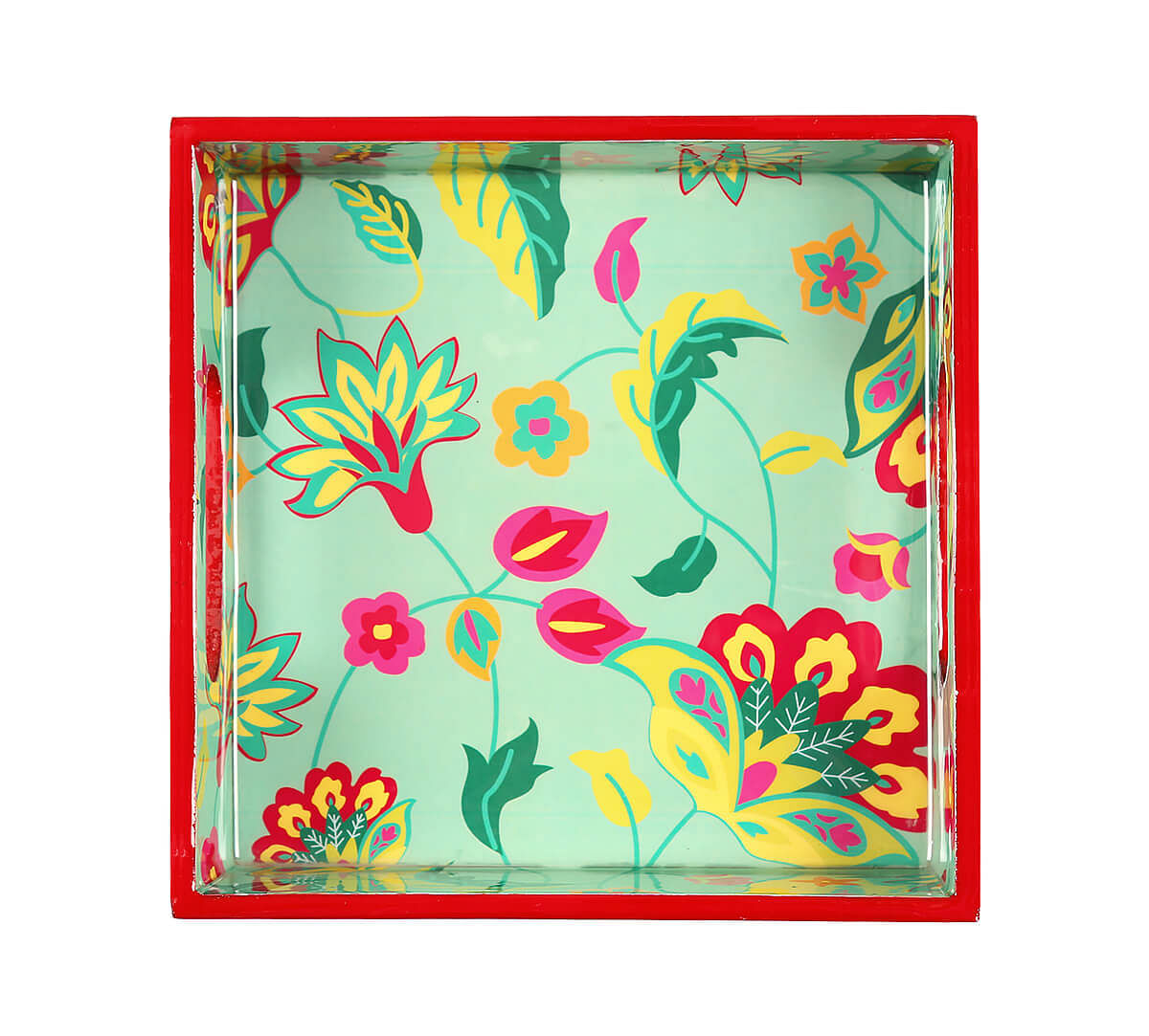 India Circus by Krsnaa Mehta Neon Cyanic Pop Burst MDF Square Tray