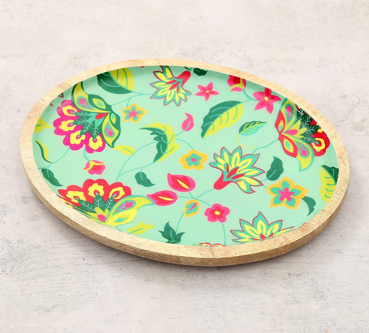 India Circus by Krsnaa Mehta Neon Cyanic Pop Burst Oval Platter