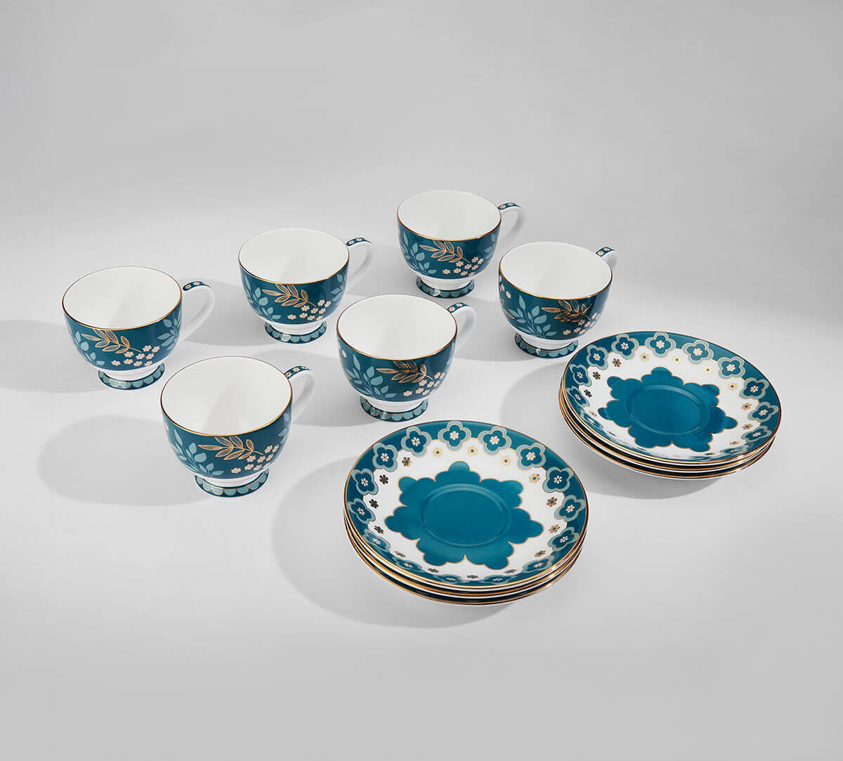 India Circus by Krsnaa Mehta Oceanic Opulence Cup & Saucer Set of 6