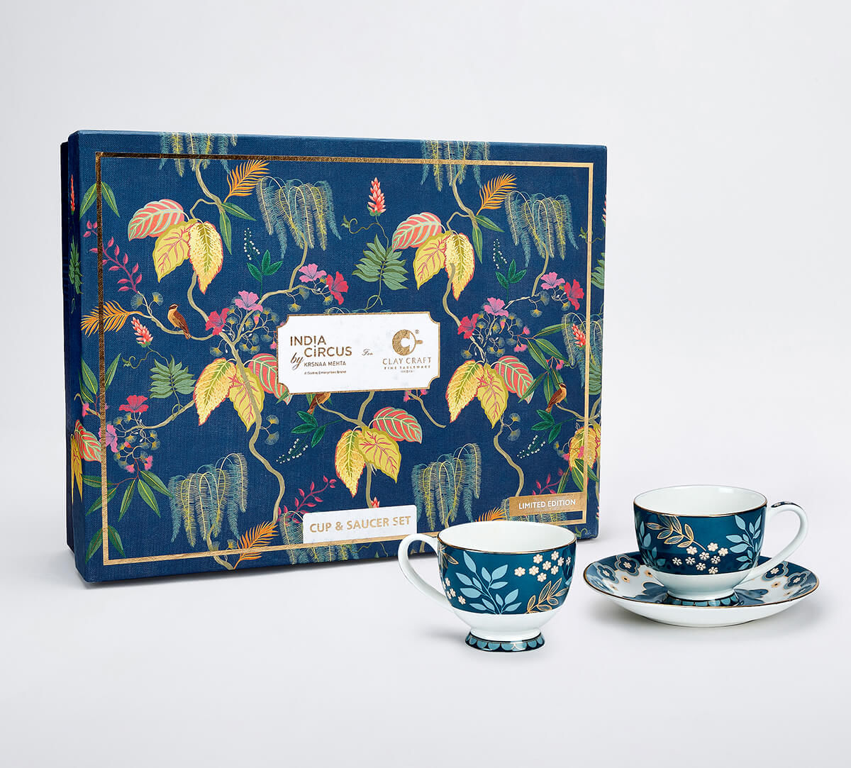 India Circus by Krsnaa Mehta Oceanic Opulence Cup & Saucer Set of 6
