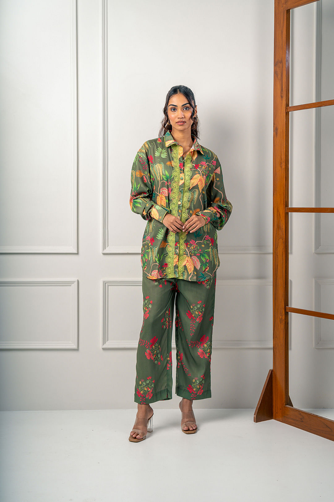 India Circus by Krsnaa Mehta Olive Garden Co-Ord Set