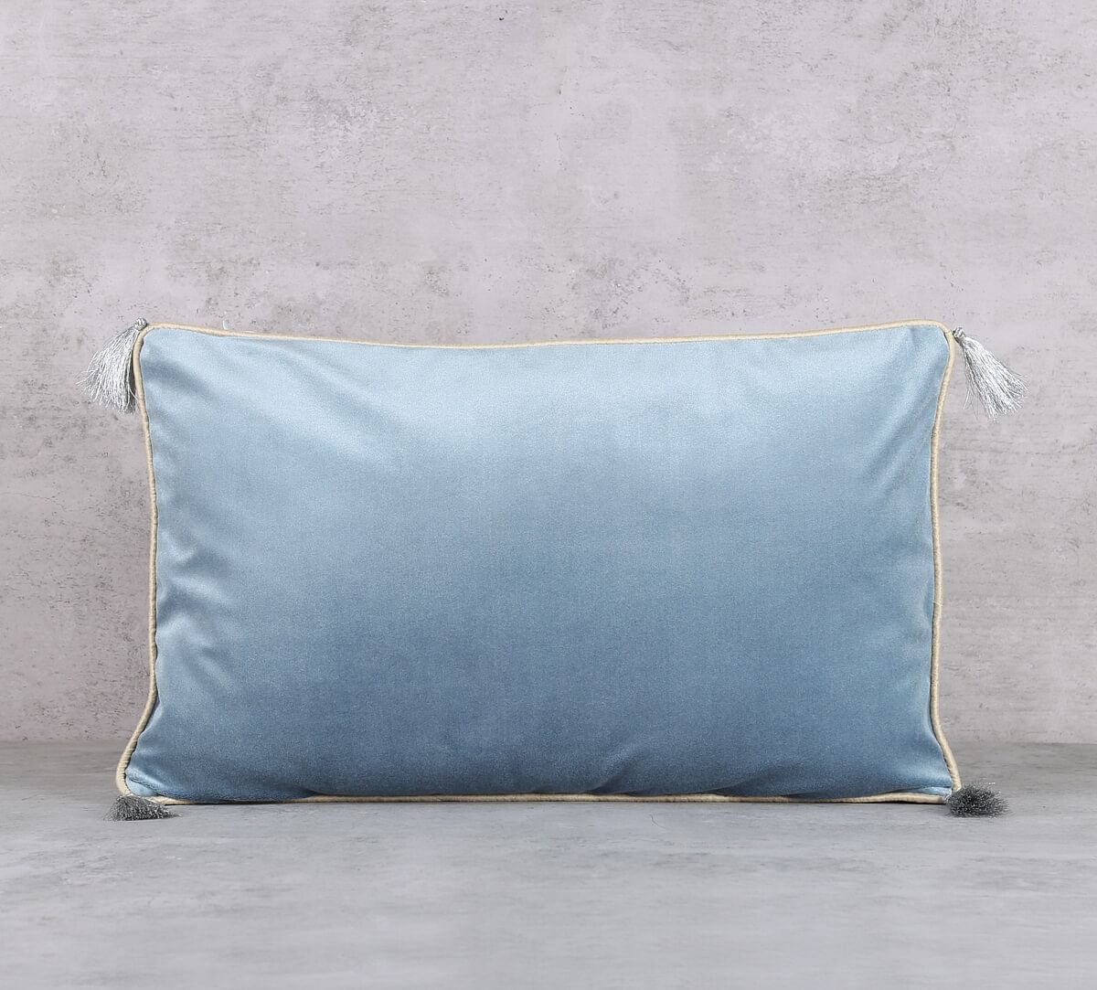 India Circus by Krsnaa Mehta Pastel Blue Tassle Cushion Cover