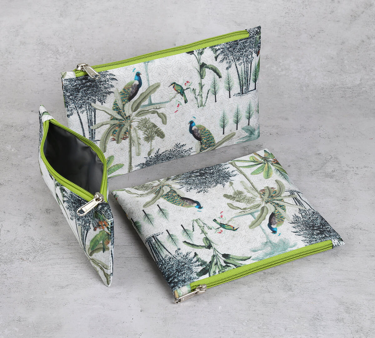 India Circus by Krsnaa Mehta Peacock Throne Paradise Utility Pouch Set of 3